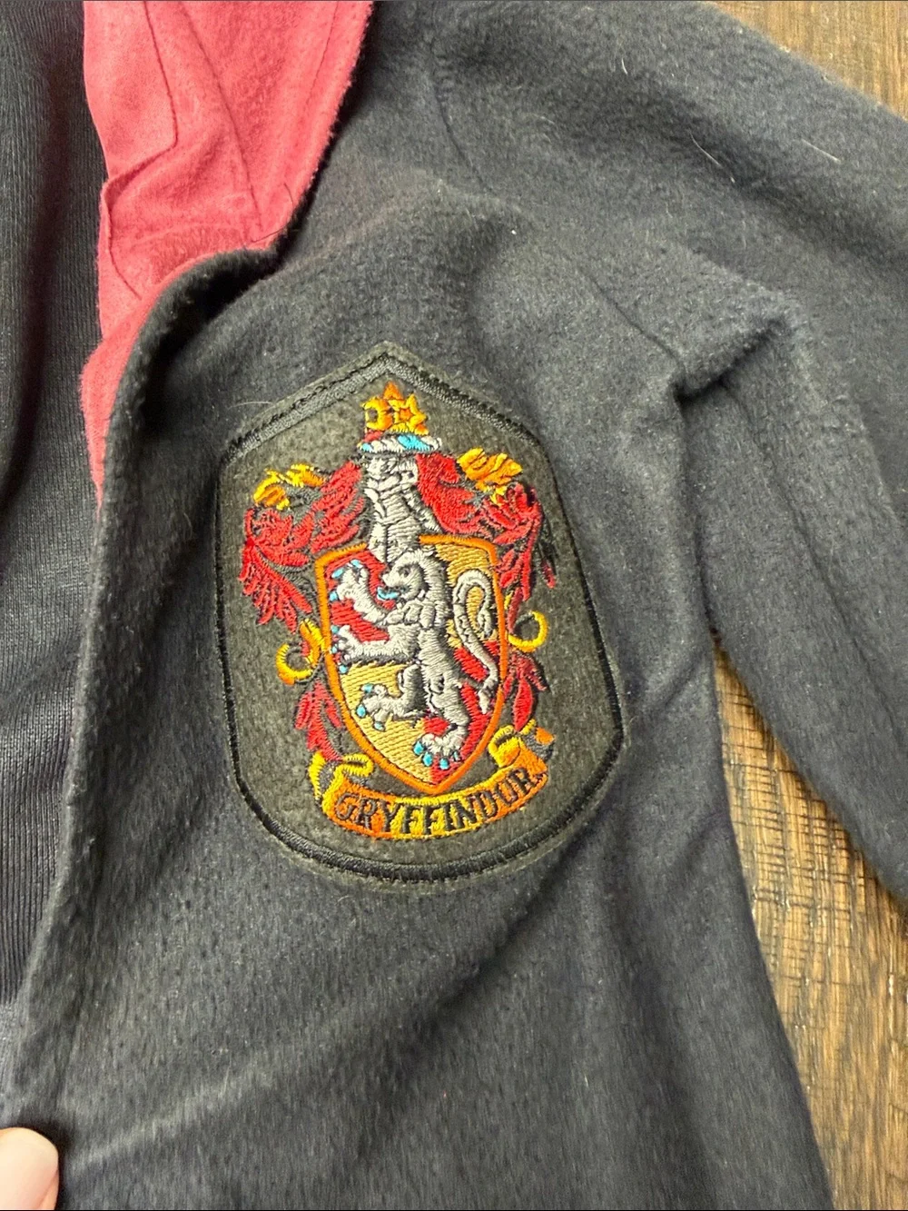 Kids Hooded Coat with Red Lining and Crest Patch
